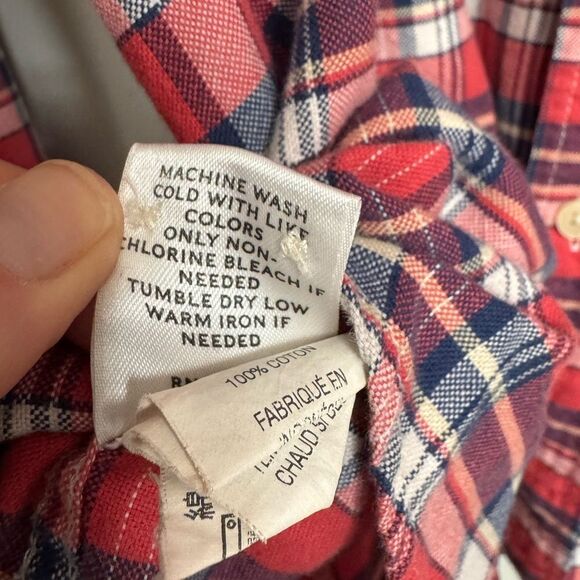 LL Bean Signature Plaid Flannel Shirt Mens Large Tall Cotton - Picture 5 of 8